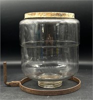 Antique/Vintage Glass Hoosier Cabinet Jar 9” Tall