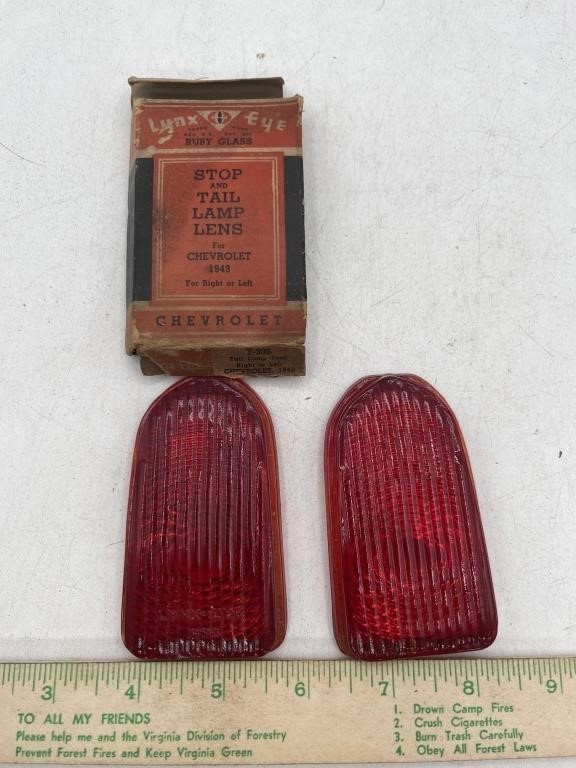 Lynx Eye stop and tail  Lamp lens pair 1949