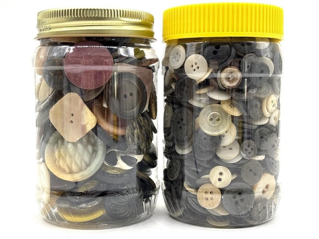 Vintage Buttons in Plastic Jars
- Jars are 5”