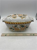 Hand Painted Pottery covered Dish