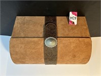 Brown Suede Jewelry Box 14.5W X 8"D X 10.5"H
