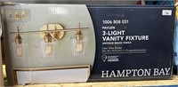 Hampton Bay, 3-Light Vanity Fixture, 24"x10.5"x7