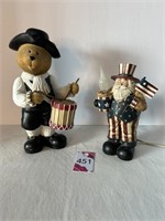 July 4th Light/Teddy Bear Playing Drum Statue