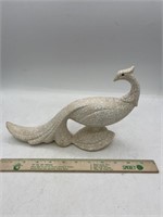 Vintage MCM Peacock Bird Figure, ceramic, crème