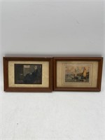 Vintage Miniature framed pictures LITHOGRATH “LA