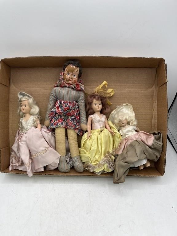 Vintage 4 character dolls