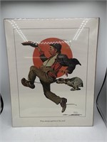 20 X 16 NORMAN ROCKWELL PRINT Hot Pursuit  / NEW