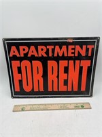 Vintage metal apartment for rent, sign,