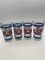 Vintage set of stained glass style Pepsi-Cola