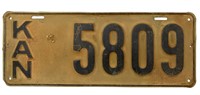 1917 Kansas License Plate