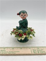 Vintage Retro Elf Pixie Green Christmas Incarco