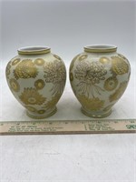 Vintage Andrea By Sadek Flowered Urn Vases #7262