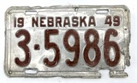 1949 Nebraska License Plate