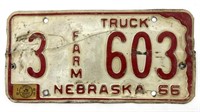1966 Nebraska Farm Truck License Plate