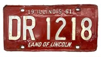 1961 Illinois License Plate