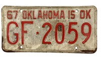 1967 Oklahoma License Plate