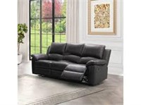 ABBYSON TOSCANA LEATHER RECLINING SOFA-DARK BR