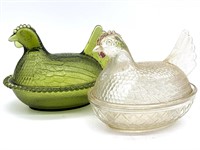 (2) Glass Nested Hens 7” x 5.5”