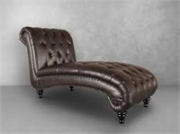 ABBYSON ALESSIO TUFTED CHAISE, BROWN