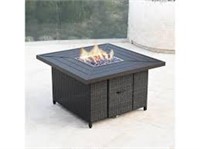 ABBYSON BELMONT FIRE CHAT SET FIRE TABLE-GREY