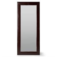 ABBYSON DELANO LEATHER LARGE FLOOR MIRROR-BRN