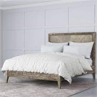 ABBYSON RETRO QUEEN BED-GRAY-3 BOXES