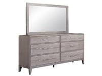 ABBYSON PALMERA DRESSER-GRAY WITH MIRROR