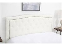 ABBYSOON MANDY IVORY TUFTED UPHOLSTERED BED,