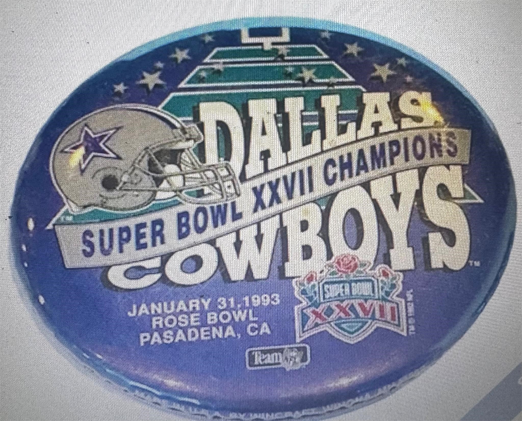 Sports Button Pin Super Bowl XXVII 1993