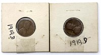 (2) 1919-D Wheat Cents