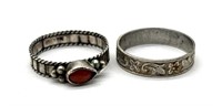 ‘925’ and ‘Sterling’ Marked Rings Size 6.5
(Size