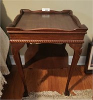VINTAGE TRAY TOP BALL AND CLAW ACCENT TABLE