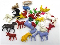 Vintage Plastic Toy Horses and More Animals 2.5”