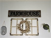 Farmhouse Sign, Faux Windows & Wall Decor