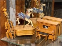 Carousel Horse & Piano Music Boxes & Violin