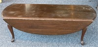 Wood Drop Leaf Coffee Table 50” x 21” x 15.5” -