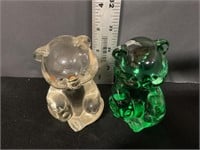 Two glass bears
