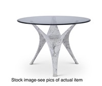 AMBELLA HOME STATURARIO ROUND ENTRY TABLE W GLASS