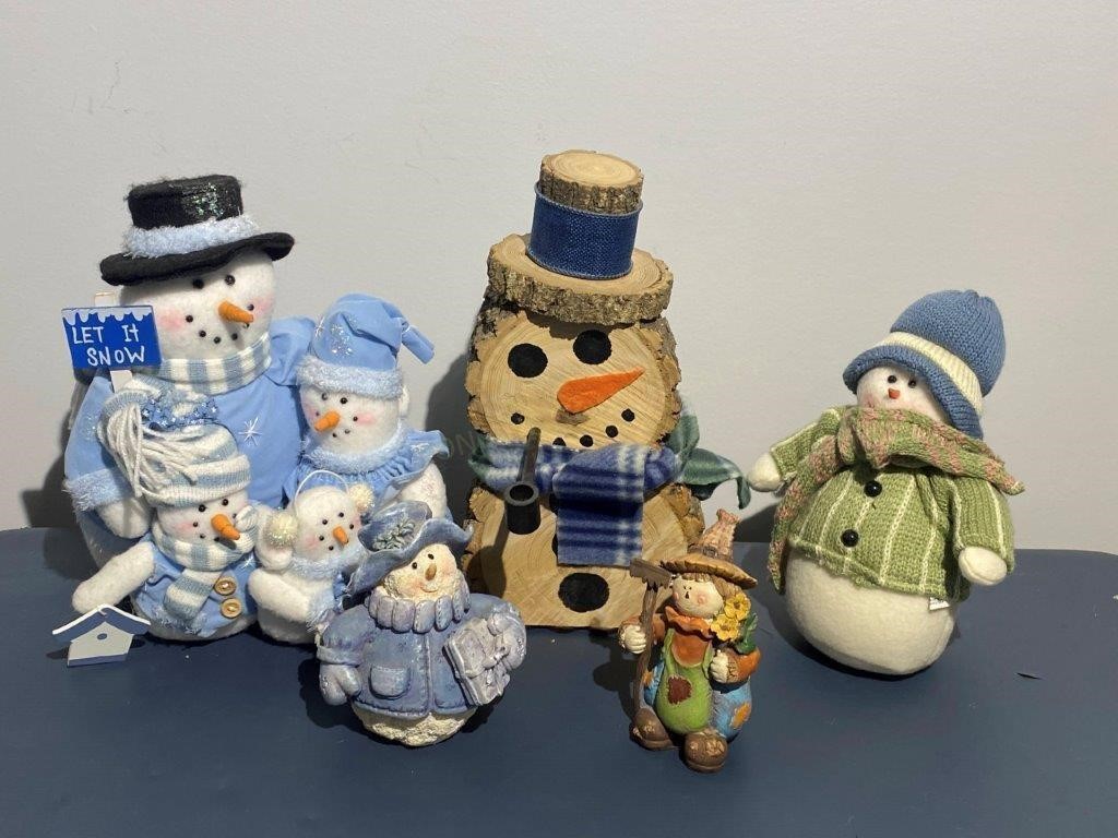 Snowman & Scarecrow Statues