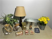 Lamp, Candle, Floral Arrangement etc