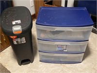 Storage Drawers, Trash Can