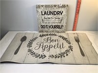 Bon Appetit Mat & Laundry Sign