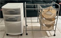 V - ROLLING CART & WHEELED STORAGE W/ CONTENTS