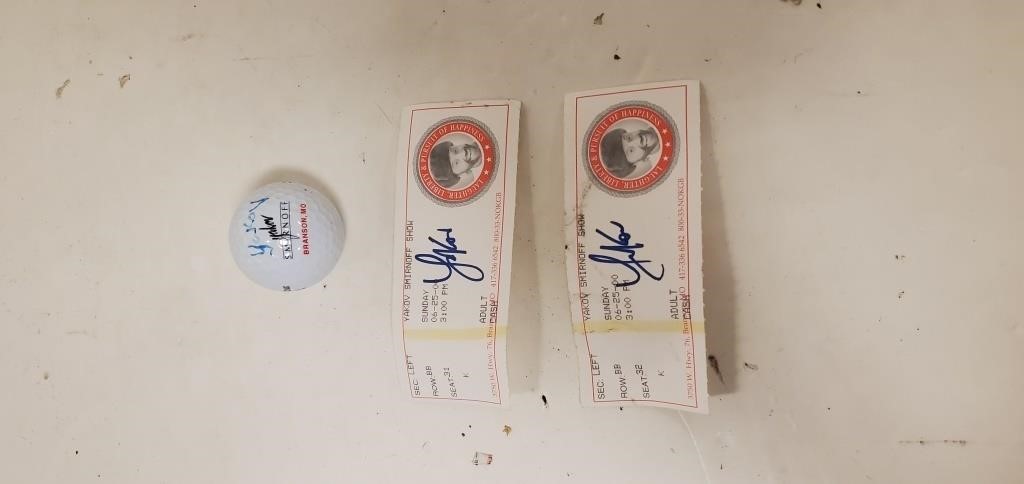 Yakov Smirnof Show Tickets & Signed Golf Ball