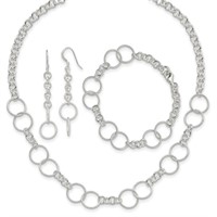 Sterling Silver Fancy Chain Link Set