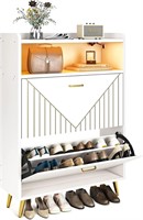 Aheaplus Shoe Cabinet with Flip DoorsShoes Storage