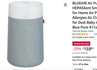BLUEAIR Air Purifiers for Bedroom HEPASilent
