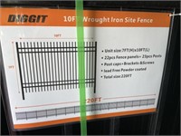 Unused 2023 AGT Wrought Iron fence 24-10' panels