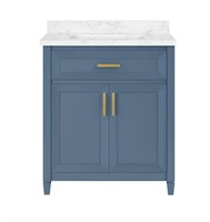 allen + roth Lancashire 30-in Chambray Blue Vanity