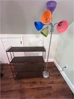 Mcm Metal shelf and plastic shade lamp